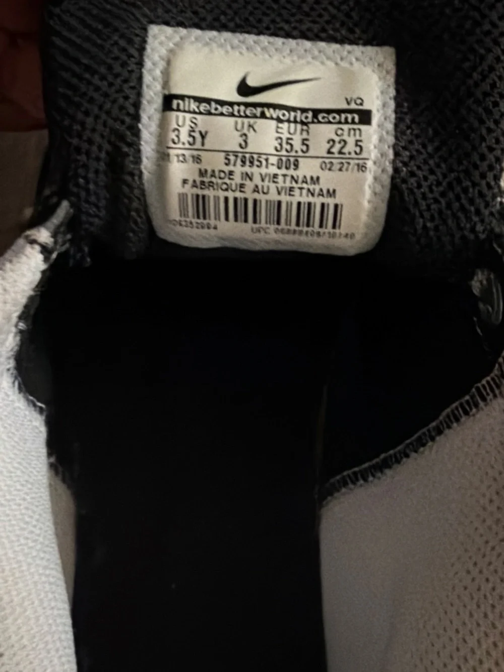 Nike kids Black and White Lace-Up Sneakers